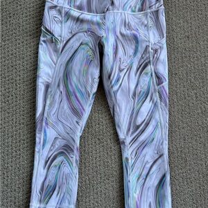 Athleta Rainbow Marble Pattern Leggings